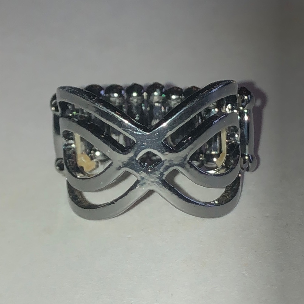 Dark Metal Infinity Boho Stretch Band Ring
